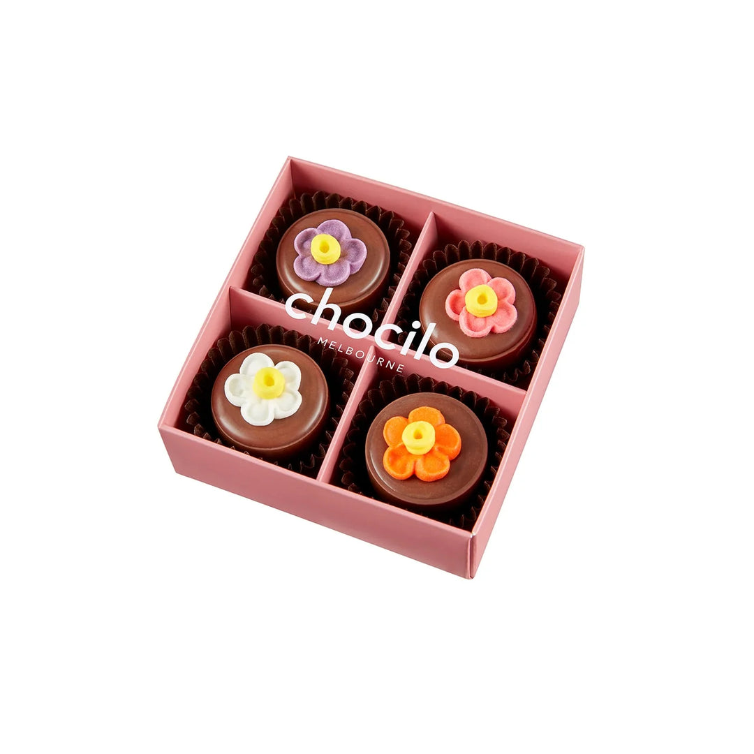 4pk Flower Pot Praline Milk Chocolates 50g