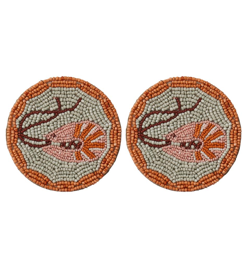 Goldy G'Day Prawn Beaded Coasters
