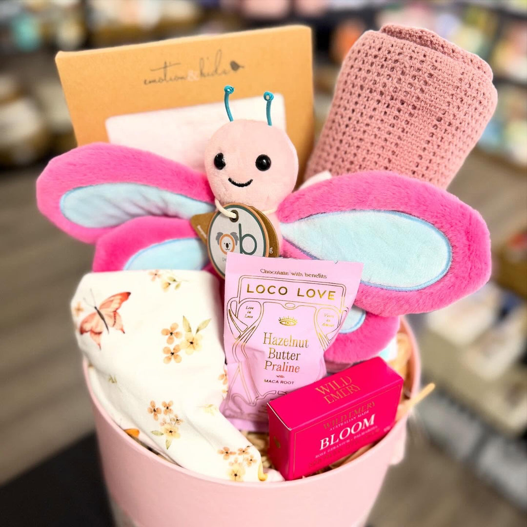 Blooming Butterfly Baby Girl Barrel