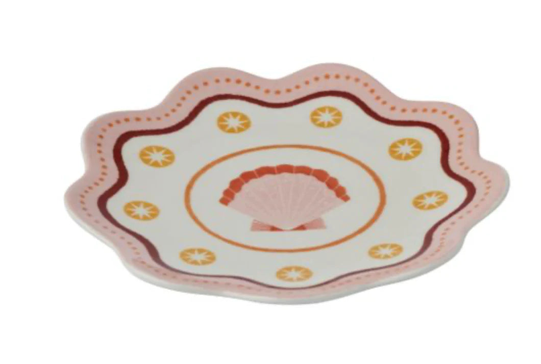 Bondi Shell Ceramic Plate 16x16cm Pink
