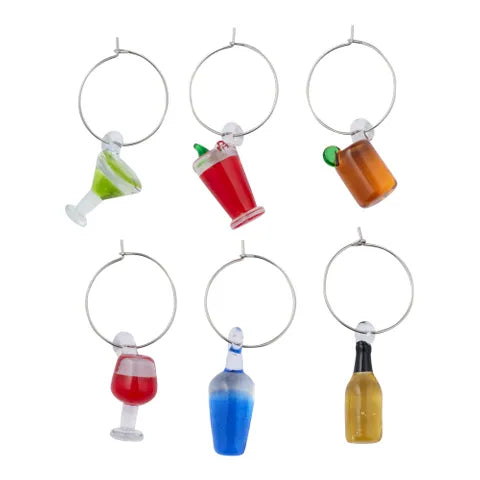 Fiesta Glass Wine Charms