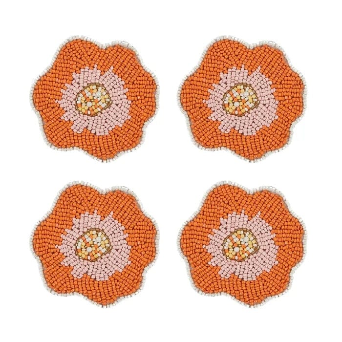 Coast to Coast Flora Orange S/4 Beaded Coasters