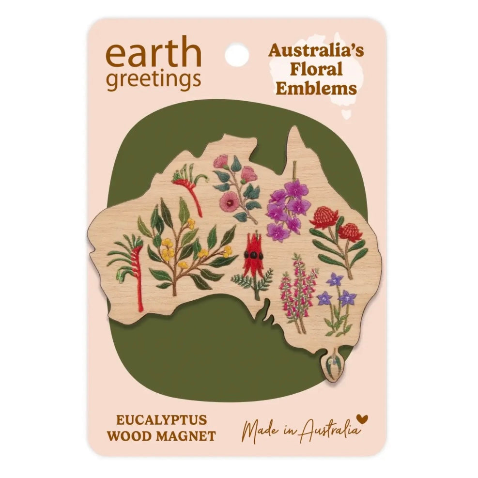 Earth Greetings Eucalyptus Wood Magnet Assorted