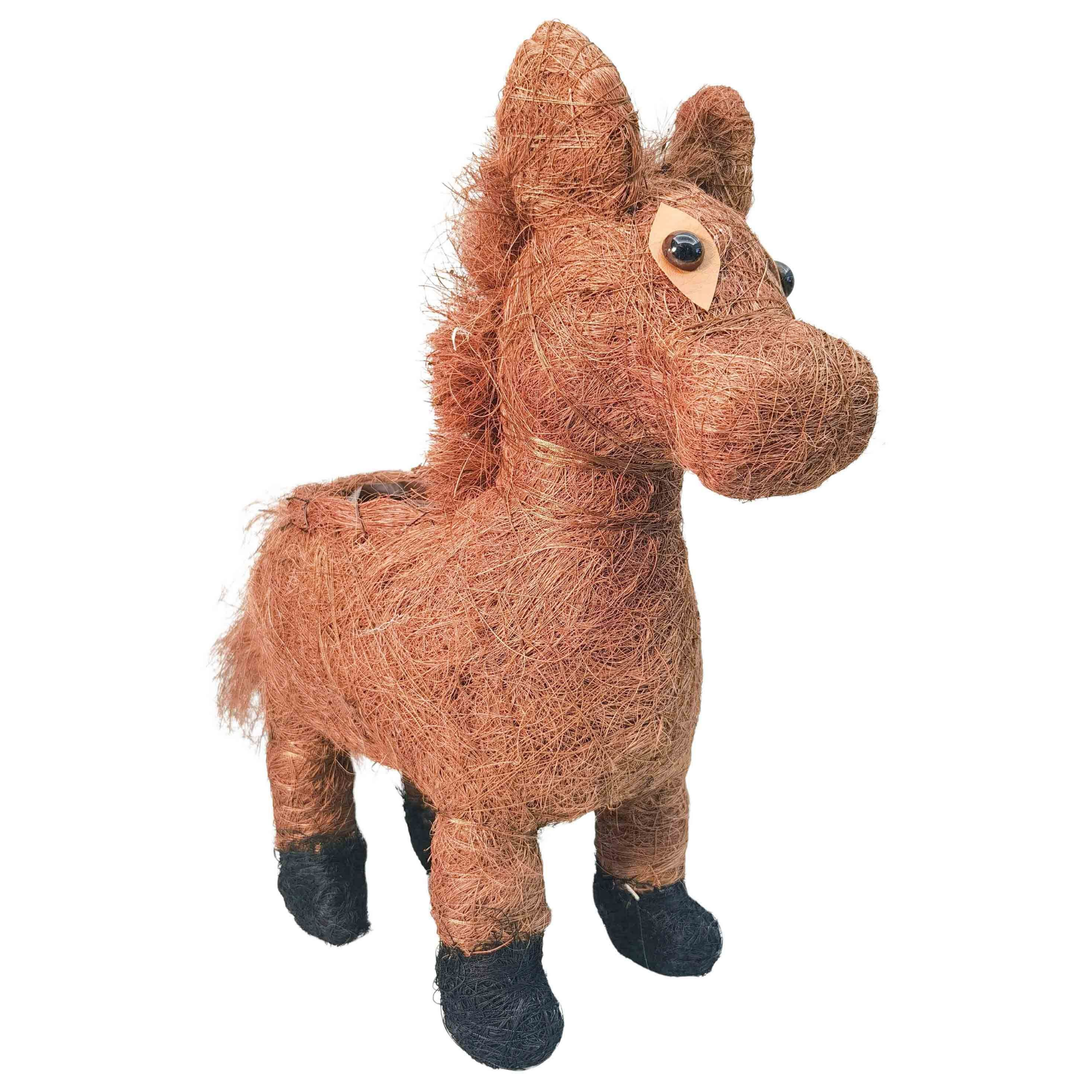 HUSK Horse Planter Natural 34cm