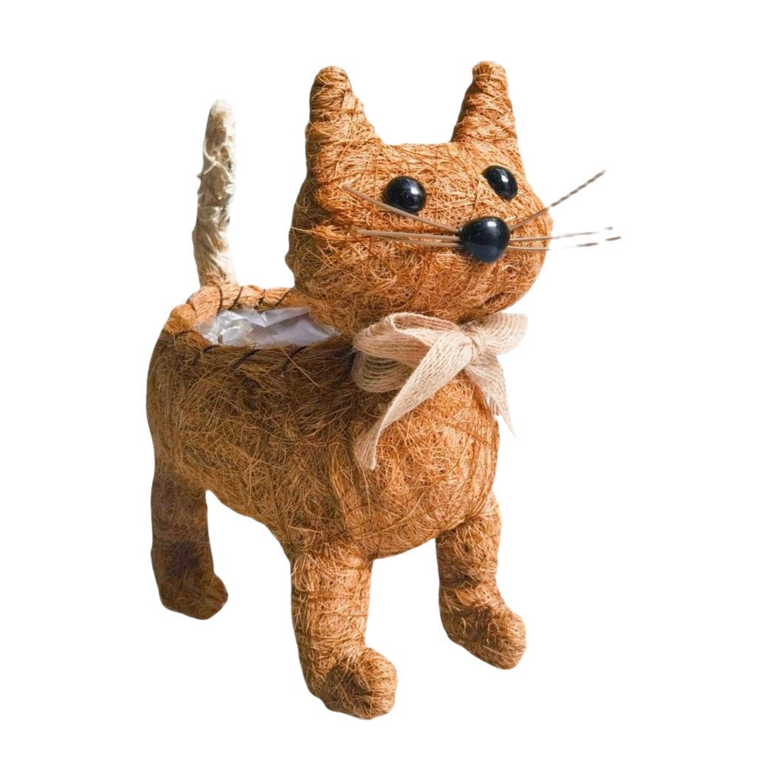 HUSK Ginger Cat Planter Orange 24cm