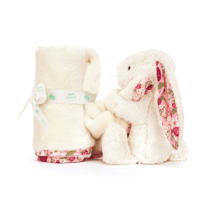 Jellycat Bashful Blossom Berry Cream Bunny Blankie/Soother