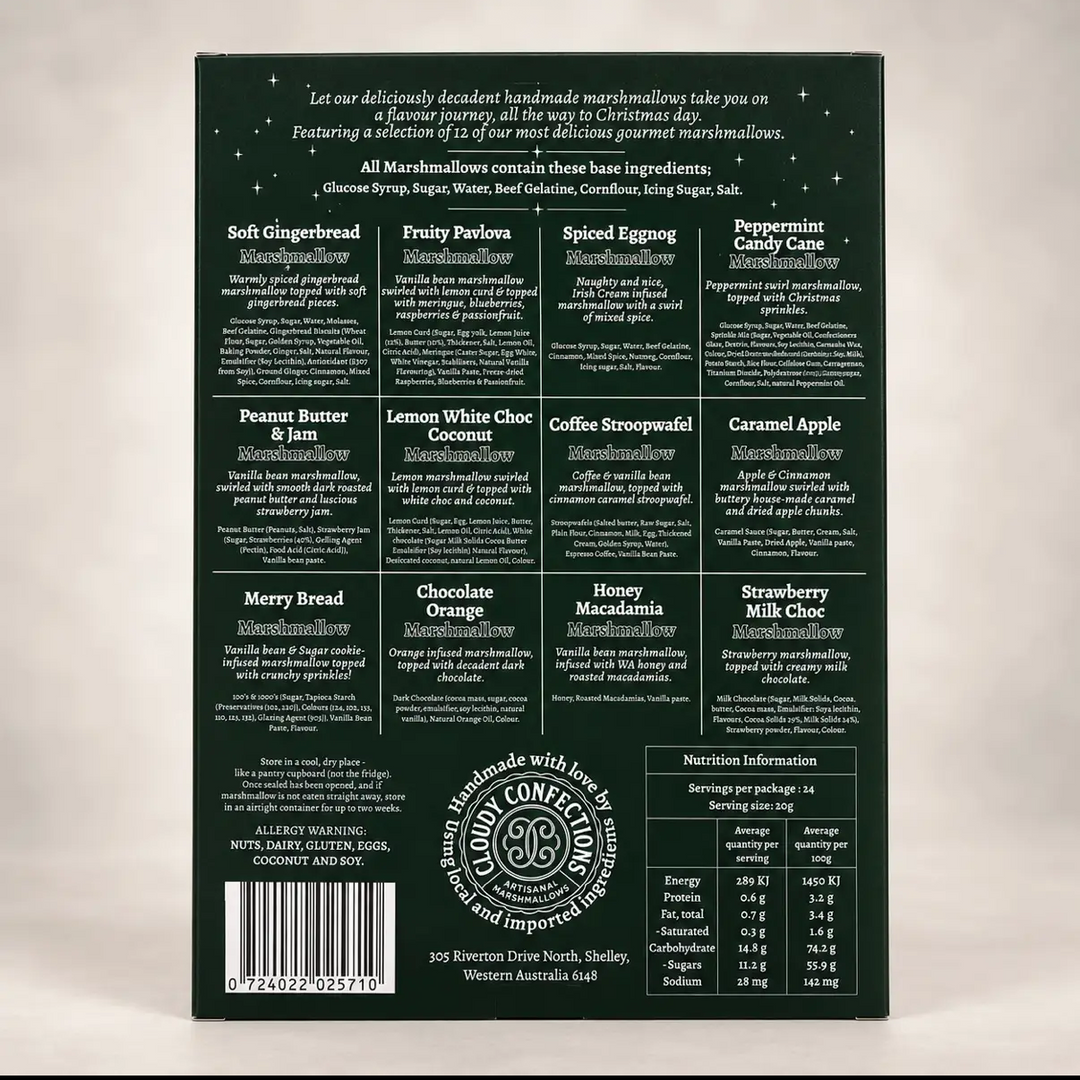 Cloudy Confections 2026 Artisanal Marshmallow Advent Calendar