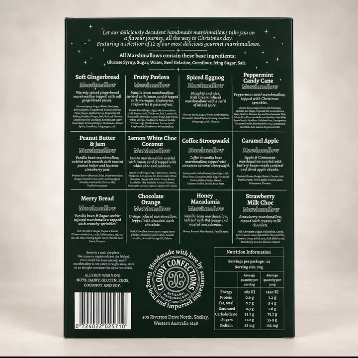 Cloudy Confections 2026 Artisanal Marshmallow Advent Calendar