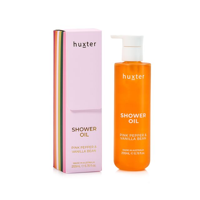 Huxter Adorned Christmas Shower Oil - Pink Pepper & Vanilla Bean 200ml