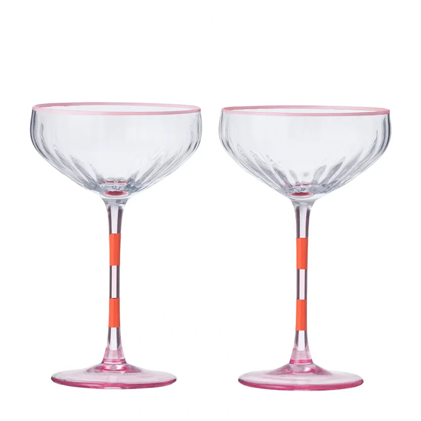 Lena Glass Rib Coupe Set Pk/Og