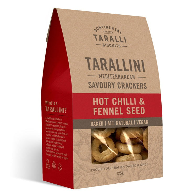 Taralli Biscuits Hot Chilli & Fennel Seed Savoury Biscuits