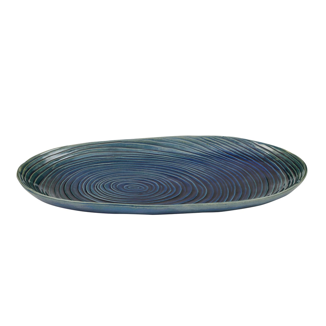 Mollusc Ceramic Platter 17.5x33x2cm Navy