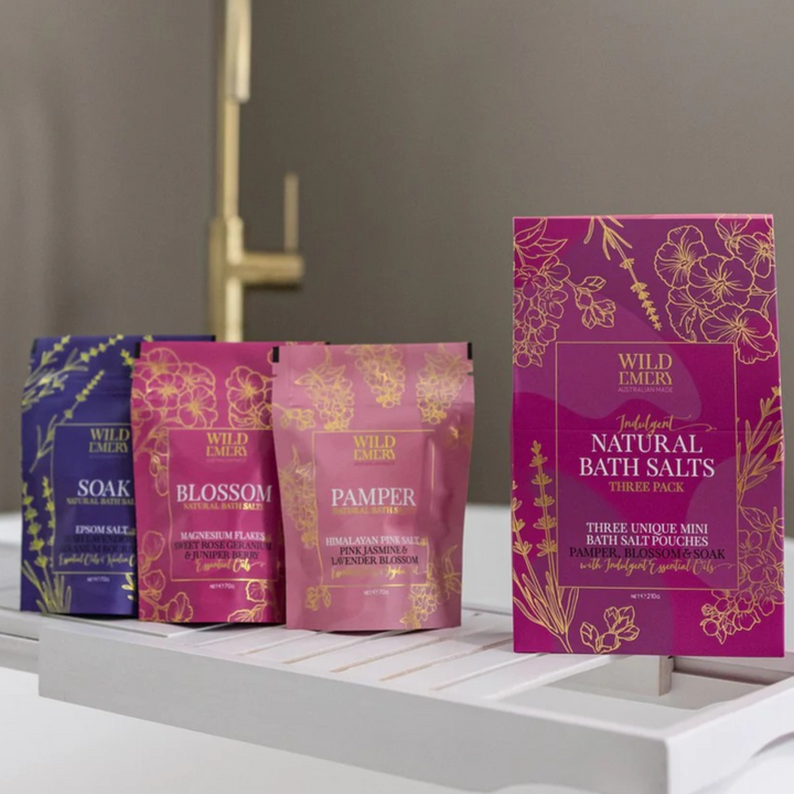 Wild Emery Natural Bath Salts Three Packs