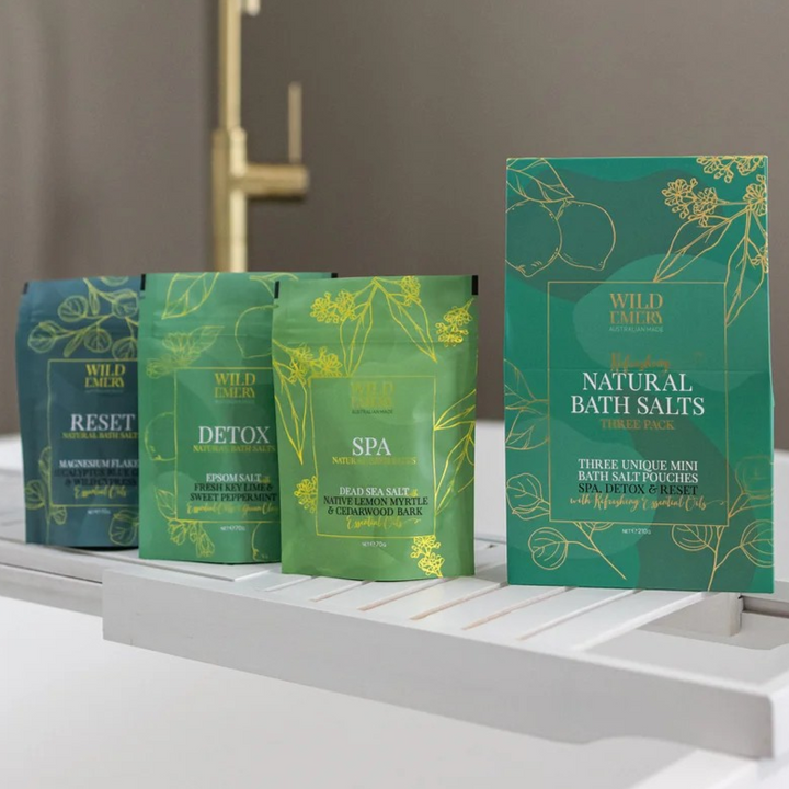 Wild Emery Natural Bath Salts Three Packs
