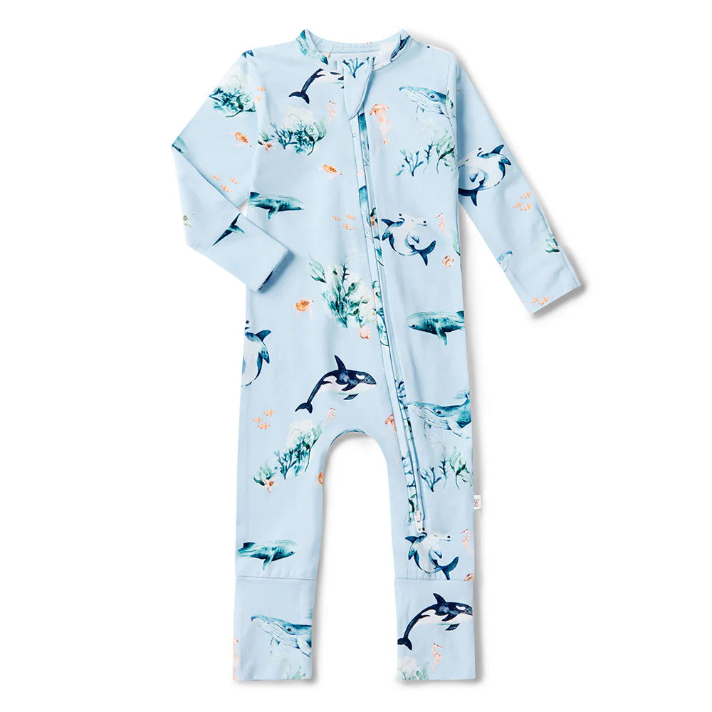 Snuggle Hunny Organic Snugglesuit/Frill Convertible Romper