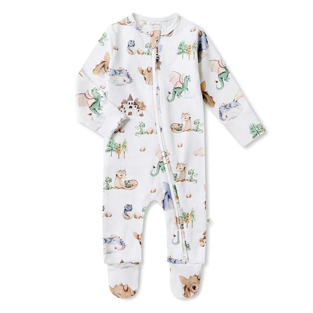 Snuggle Hunny Organic PREEMIE Snuggle Sleepsuit Zip Footie