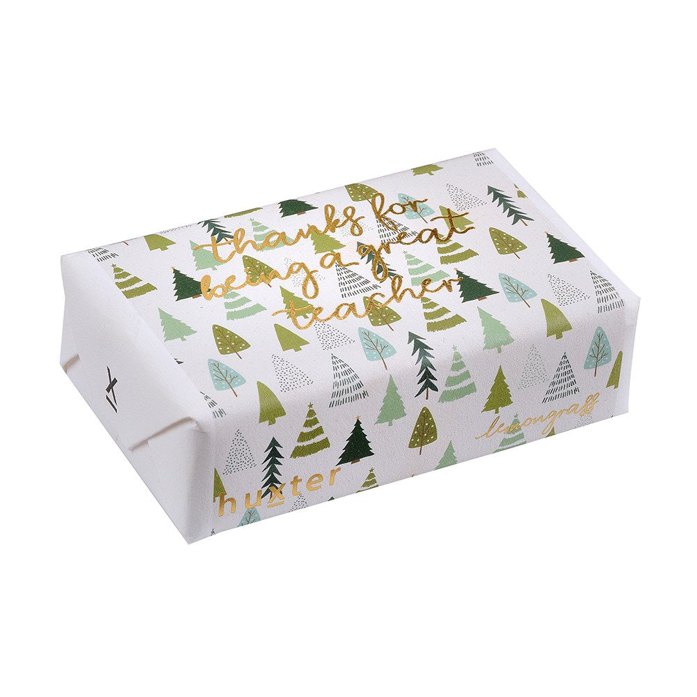 Huxter Soap Thanks Great Teacher Christmas Tree Gold Foil - Lemongrass