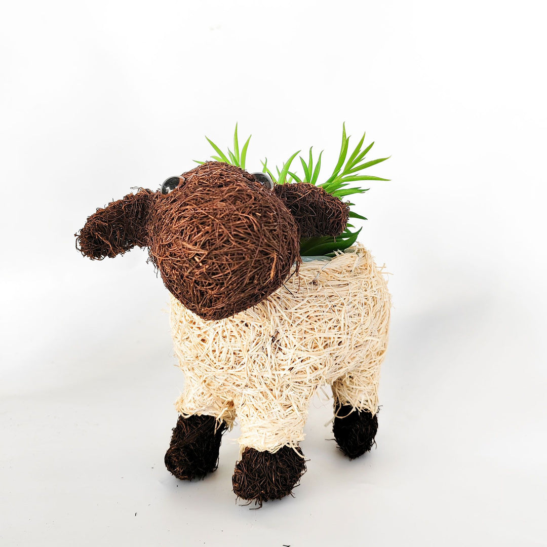 HUSK Sheep Planter Natural 27cm