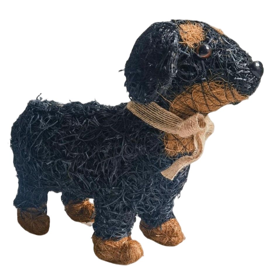 HUSK Dachshund Dog Planter Brown 32cm