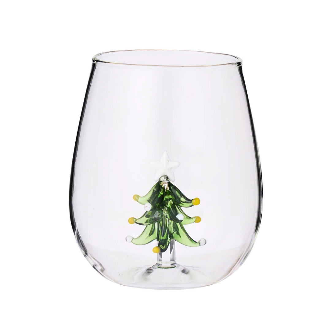Wine Glass Tumbler Christmas Tree
