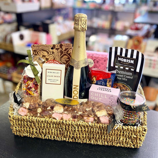 Sweets & Champers Gourmet Gift Hamper – The Hamper Co Geraldton